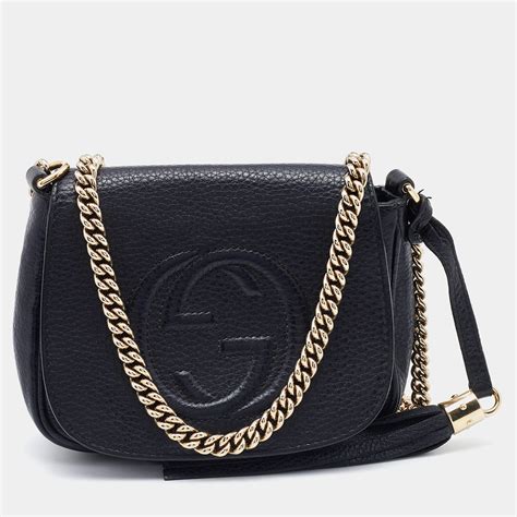 gucci soho mini chain bag black|Gucci soho denim bag.